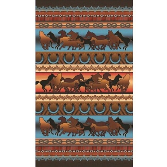 Unbranded Other - New Wild Free Horses Large Southwest Bath Beach Pool Gift Towel Horse Horseshoe
